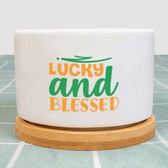 Lucky and Blessed Plant Pots