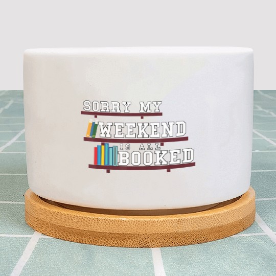 Bookish Reading Teacher Funny bookworm Heart shelf Plant Pots