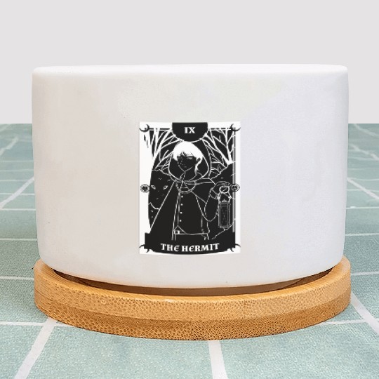 Anime Tarot Card The Hermit Occult Gothic Witch Plant Pots