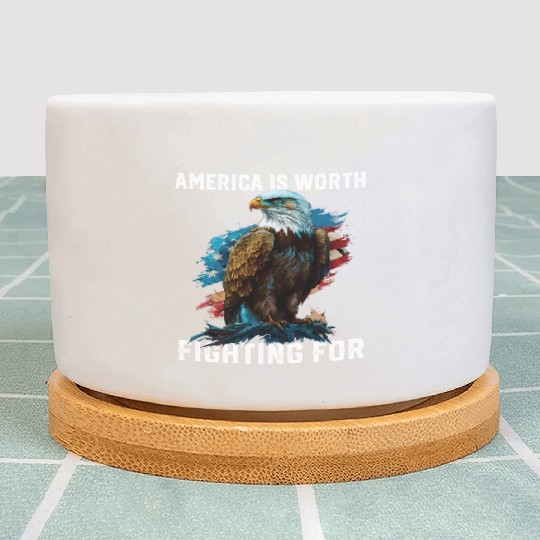 America is Worth Fighting For American Bald Eagle Plant Pots
