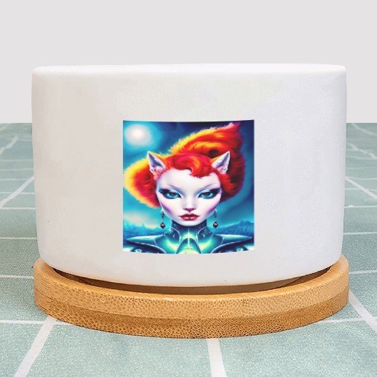 "Alien Cat Woman" Plant Pots