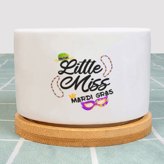 funny little miss mardi gras Plant Pots