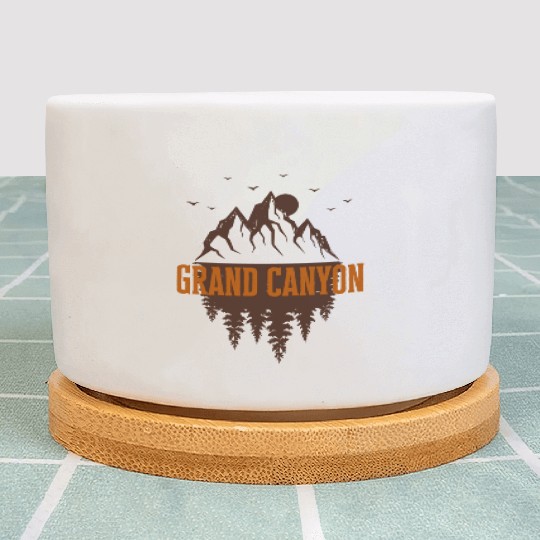 grand canyon retro mountain Plant Pots