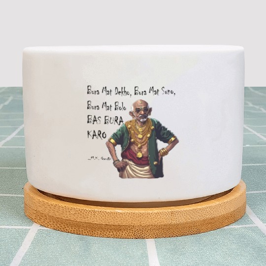 Funny Rapper Mahatma Gandhi Quote Bas Bura Karo Plant Pots