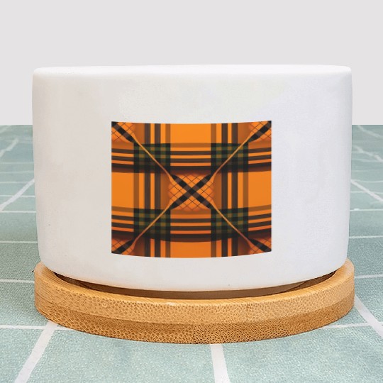 Innovative Orange Tartan A Design for the Fashion Plant Pots