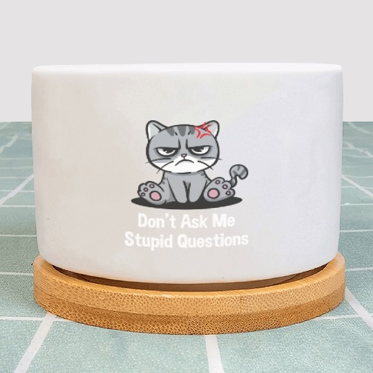 Dont Ask Me Stupid Questions Funny Sarcastic Humor Plant Pots