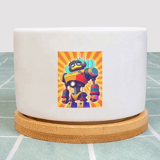 super hero cartoon iron man robot Plant Pots