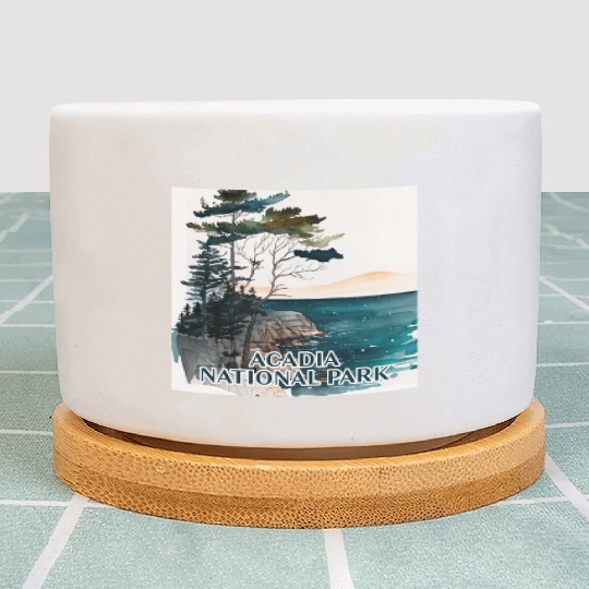 Acadia National Park Watercolor Plant Pots
