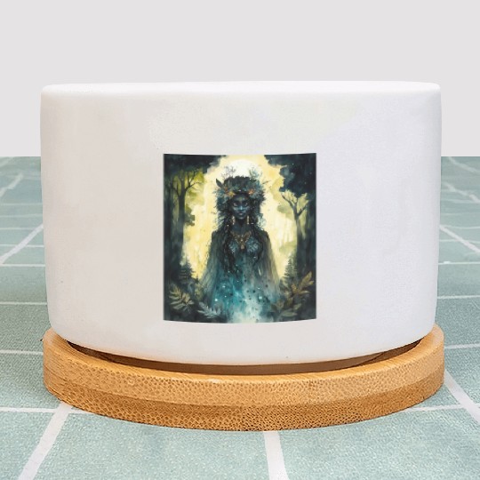 Black Nature Goddess - African American, Woodland Plant Pots