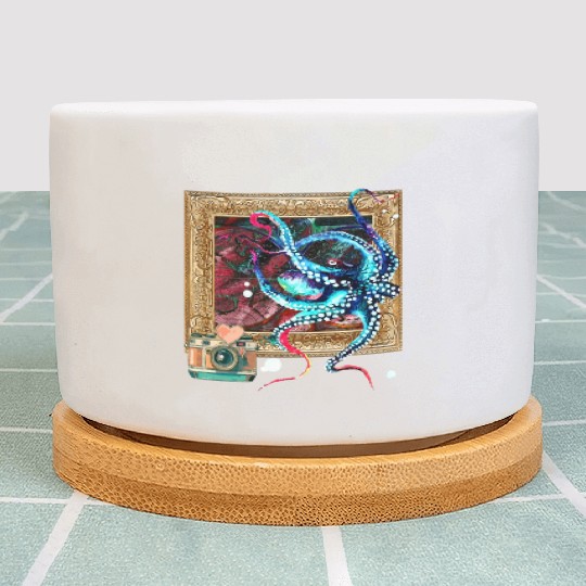 An Octopus, A Camera, And A Dark Map Plant Pots