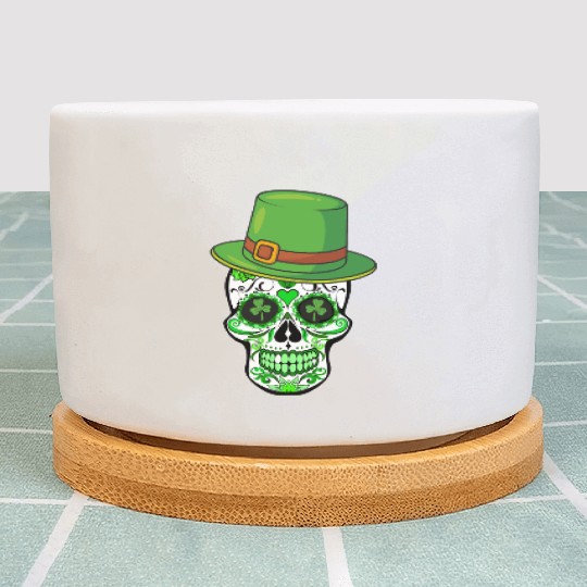 Sugar Skull Saint Patricks Day of the Dead Plant Pots