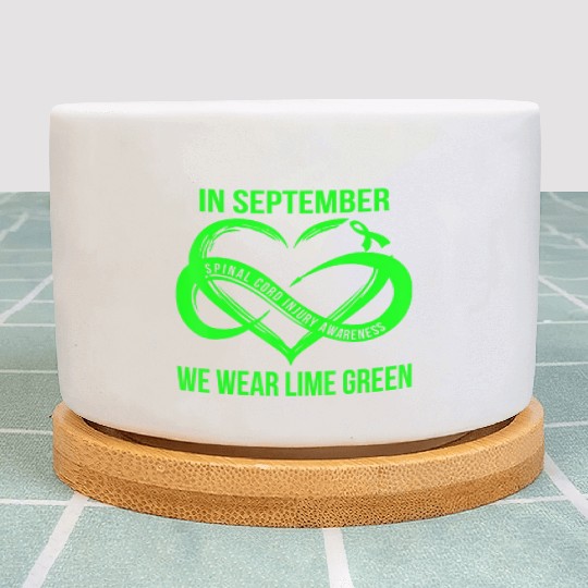 In September We Wear Lime Green Spinal Cord Injury Plant Pots