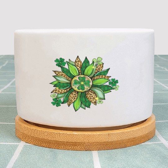 Sunflower Green With Leopard Plant Pots