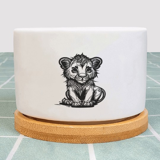 Sweet Vintage Lion Baby Plant Pots