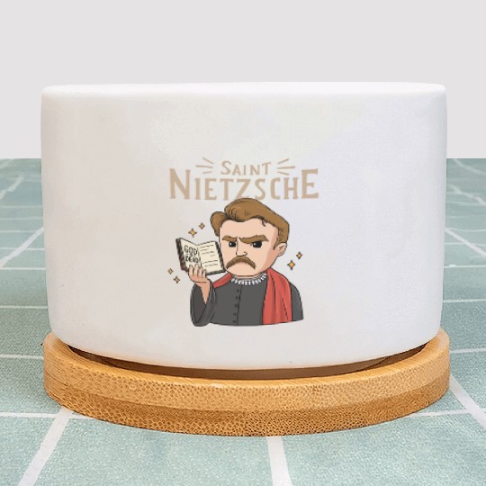 Saint Nietzsche Design for a Philosophy Student Plant Pots