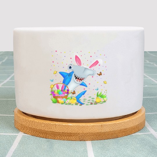 Shark Fish Easter Egg Hunting Hammerhead Shark Eas Plant Pots