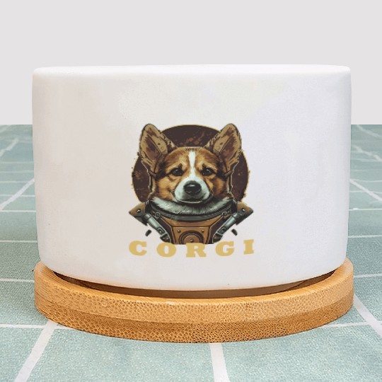 Astronaut Corgi Space Astronomy Galaxy Lover Funny Plant Pots