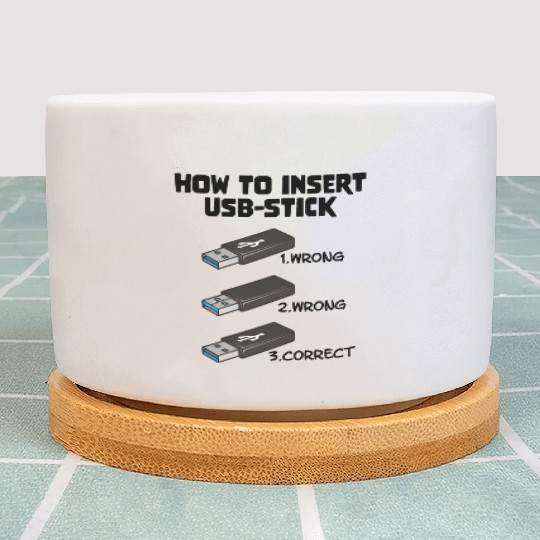 How To Insert USB Stick Funny Programmer Meme Plant Pots