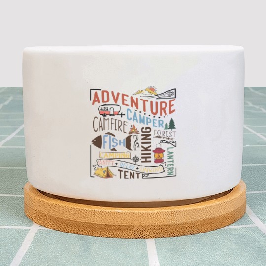 Campfire Hiking Unwind Camping Relax forest fish Plant Pots