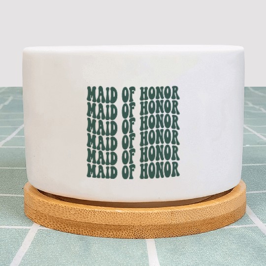 Bachelorette Party Maid Of Honor Emerald Green Plant Pots