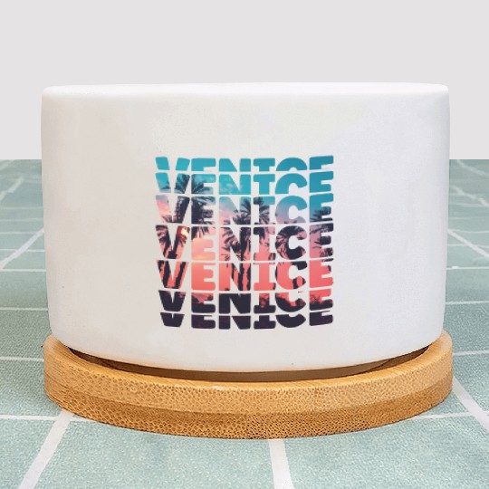 Venice Beach California Vacation Ocean Palm Tree Plant Pots