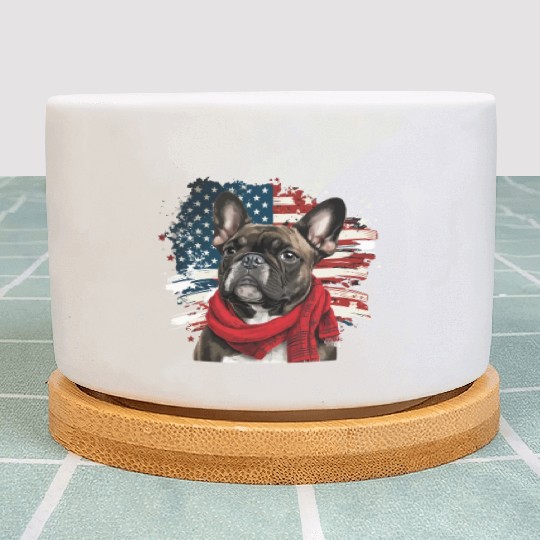 America USA Flag 4th Of July American Dog Lover Plant Pots