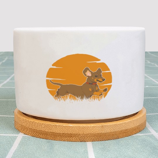 Dachshund Running Sausage Dog Plant Pots