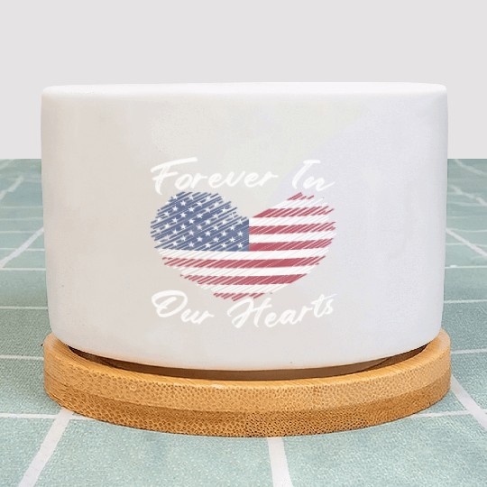 Patriotic Veteran USA Flag American Memorial Day Plant Pots