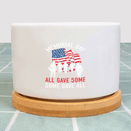 All Gave Some Some Gave All USA Flag Memorial Day Plant Pots