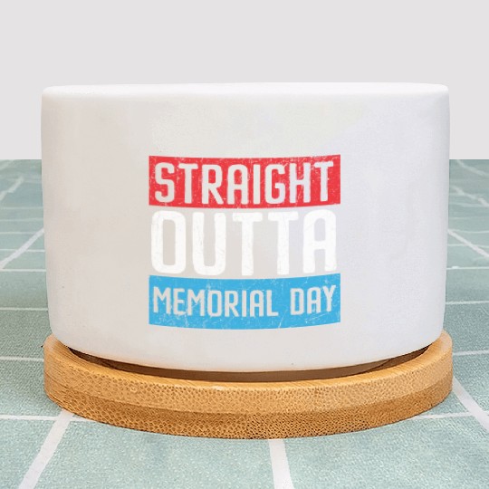Patriotic Veteran USA Flag American Memorial Day Plant Pots