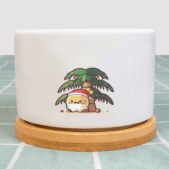 Tropical Santa enjoying Summer Plant Pots