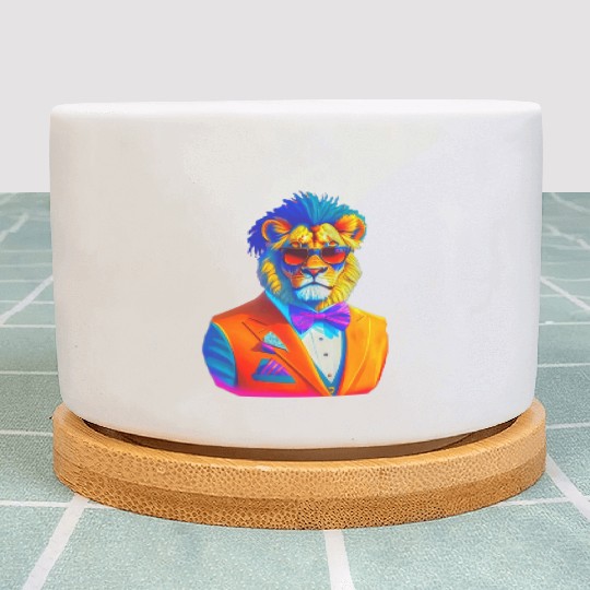 Lion Cat Cool Sunglasses Hipster Funny fashionable Plant Pots