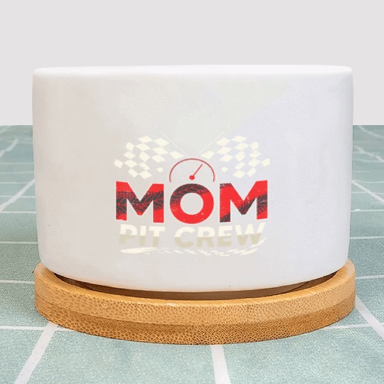 Funny Mom Pit Crew Race Car Lover Racing Family M Plant Pots
