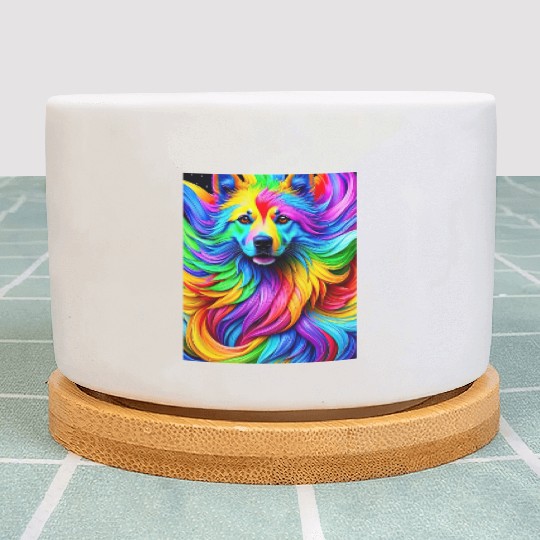 Labrador Retriever with rainbow splashes of colors Plant Pots