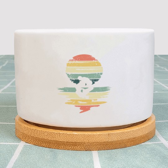 Retro Sunset Jujitsu Vintage Jiu Jitsu Plant Pots