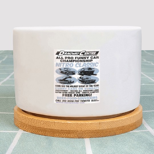 Vintage Hot Rod Classic Drag Racing Poster Plant Pots