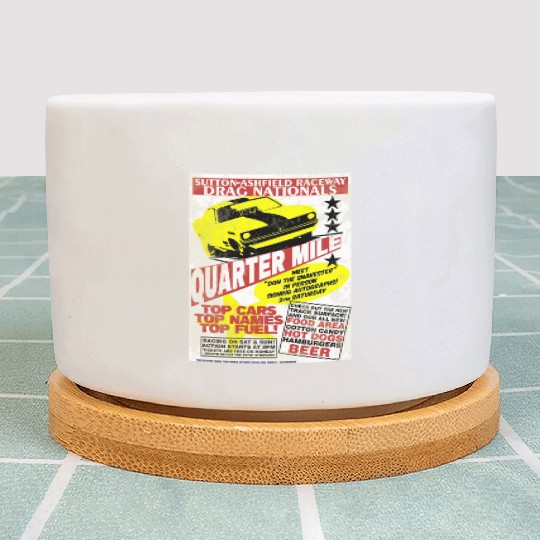 Vintage Hot Rod Classic Drag Racing Poster Plant Pots