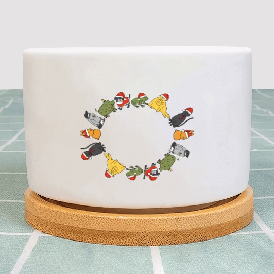 Christmas Holidays Cute Animals Stars Candy Canes Plant Pots