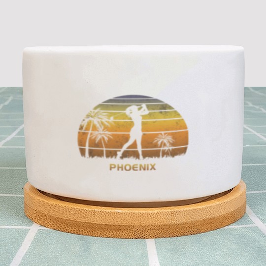 Retro Phoenix Women's Golf Golfing Fan Golfer Gift Plant Pots