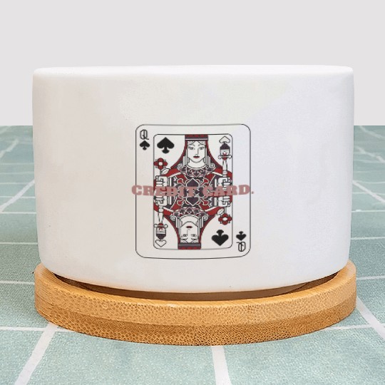 CREDIT CARD Queen of Spades Playing Card Plant Pots