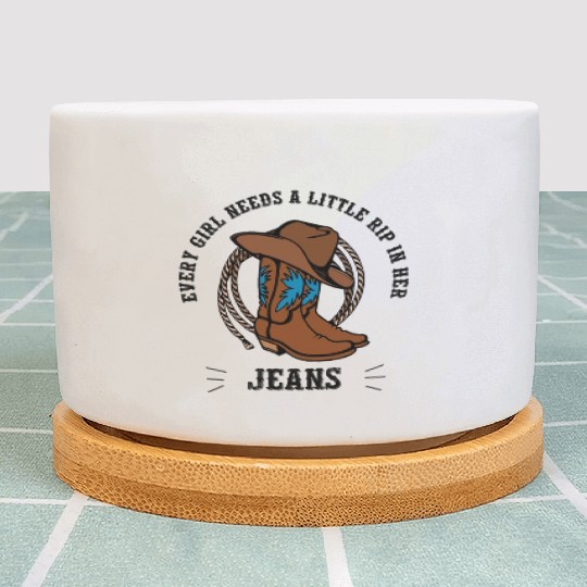 Every Girl Needs A Little Rip In Her Jeans Plant Pots