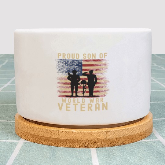 Proud Son of World War 2 Veteran Plant Pots