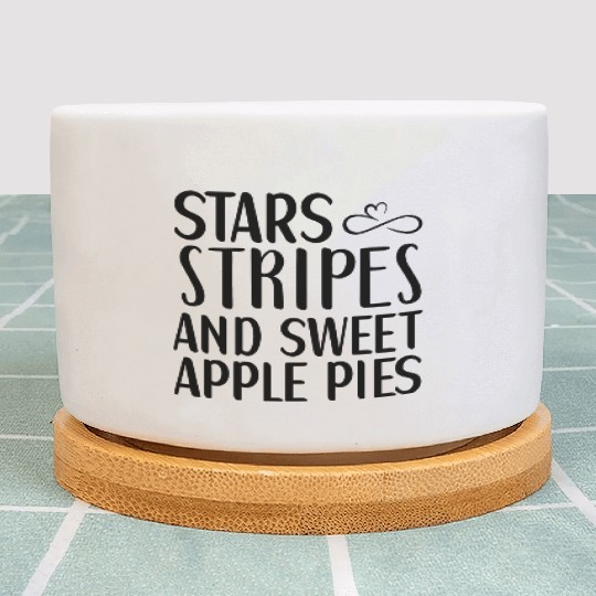 Stars Stripes and sweet Apple Pies Plant Pots