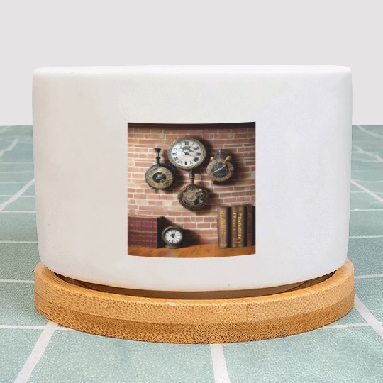 Ai art steampumk clocks Plant Pots