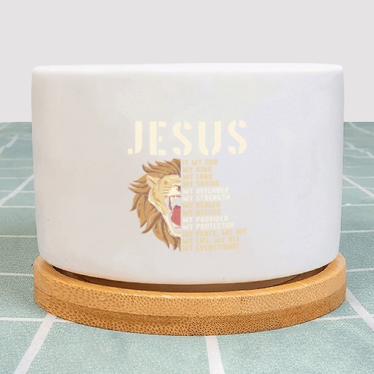 Jesus Is My God Lion Of Judah Christian Religious Plant Pots