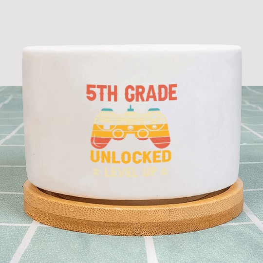 5th Grade Unlocked Level Up Video Gamer Plant Pots