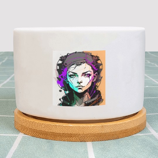 AI ART 01 GAMER GIRL Plant Pots