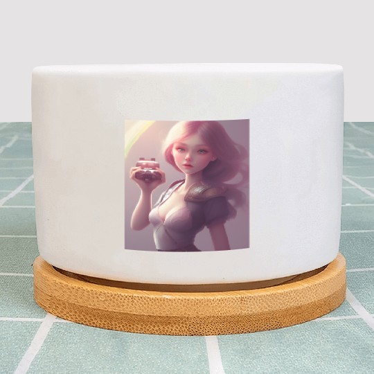 #2 teen gamer girl AI ART Plant Pots