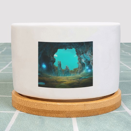 Bioluminescent Underground Landscapes Plant Pots