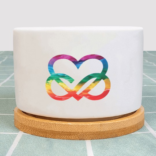 Infinite Love Rainbow Heart LGBTQ Pride Heart Plant Pots